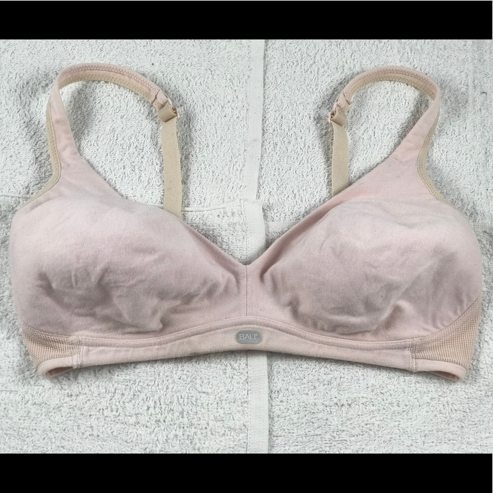 38D Bali net light pink wireless supported bra